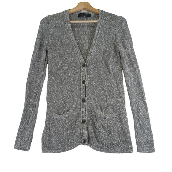 Rag & Bone Norfolk Cardigan Slate Gray Button‎ Front Sweater Women's Size Small - Picture 1 of 10